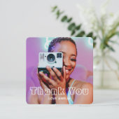 Modern Thank You Custom Photo Collage Party サンキューカード (スタンド正面)