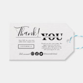 Modern Thank You For Shopping Small Branding ギフトタグ (正面(横))