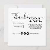 Modern Thank You For Shopping Small Branding サンキューカード (正面)