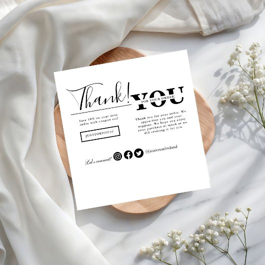 Modern Thank You For Shopping Small Branding サンキューカード