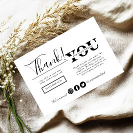 Modern Thank You For Shopping Small Branding サンキューカード