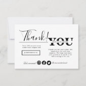 Modern Thank You For Shopping Small Branding サンキューカード (正面)