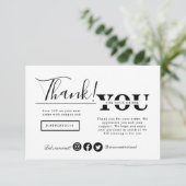 Modern Thank You For Shopping Small Branding サンキューカード (スタンド正面)