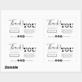 Modern Thank You For Shopping Small Branding 長方形シール (シート)