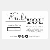 Modern Thank You For Shopping Small Branding 長方形シール (正面)