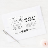 Modern Thank You For Shopping Small Branding 長方形シール (封筒)