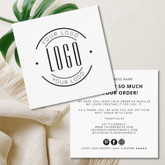 Modern thank you for your order simple logo スクエア名刺
