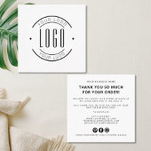 Modern thank you for your order simple logo スクエア名刺