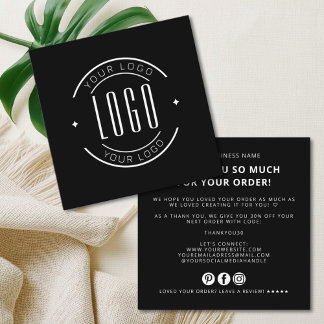 Modern thank you for your order simple logo スクエア名刺