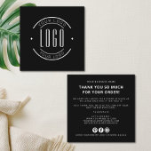 Modern thank you for your order simple logo スクエア名刺