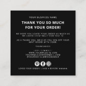 Modern thank you for your order simple logo スクエア名刺 (裏面)