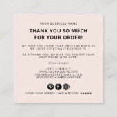 Modern thank you for your order simple logo スクエア名刺 (裏面)