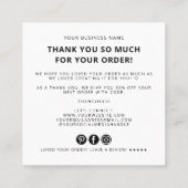 Modern thank you for your order simple logo スクエア名刺 (裏面)