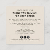 Modern thank you for your order simple logo スクエア名刺 (裏面)
