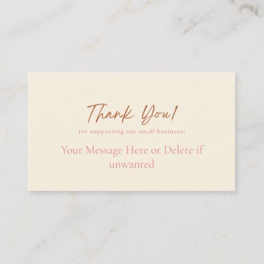 Modern Thank You For Your Order Small Business 名刺 (裏面)