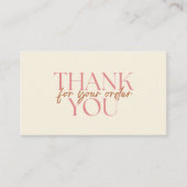 Modern Thank You For Your Order Small Business 名刺 (正面)