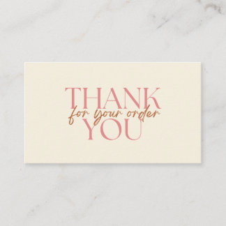 Modern Thank You For Your Order Small Business 名刺