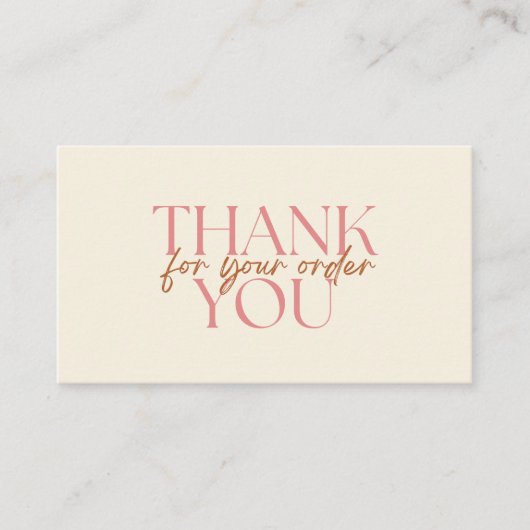 Modern Thank You For Your Order Small Business 名刺 (正面)