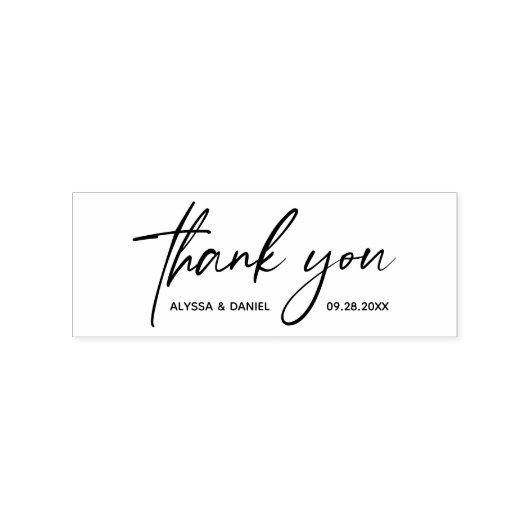 Modern thank you handlettering script wedding ラバースタンプ (インプリント)