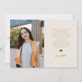 Modern Thank You Multi Photo Cream Graduation 案内状 (裏面)