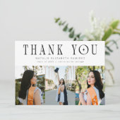 Modern Thank You Multi Photo White Graduation 案内状 (スタンド正面)