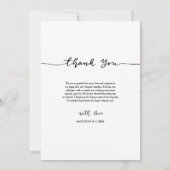 Modern Thank You Script Wedding Photo Collage サンキューカード (裏面)