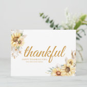 Modern Thankful Minimal Chic Happy Thanksgiving シーズンカード (スタンド正面)