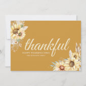 Modern Thankful Minimal Happy Thanksgiving シーズンカード (正面)