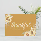 Modern Thankful Minimal Happy Thanksgiving シーズンカード (スタンド正面)