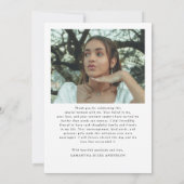 Modern Thanks Script Simple Photo Graduation サンキューカード (裏面)