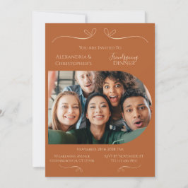 Modern Thanksgiving Friendsgiving Photo 招待状