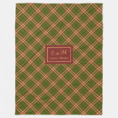 Modern Thanksgiving Plaid Blanket Monogram Cozy フリースブランケット (正面)