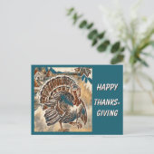 Modern Thanksgiving Turkey Post Card ポストカード (スタンド正面)
