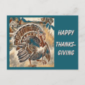 Modern Thanksgiving Turkey Post Card ポストカード (正面)