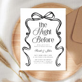 Modern The Night Before Bow BoRehearsal Dinner 招待状