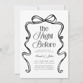 Modern The Night Before Bow BoRehearsal Dinner 招待状 (正面)