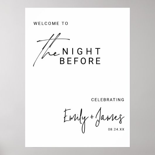 Modern the night before rehearsal dinner welcome ポスター (正面)