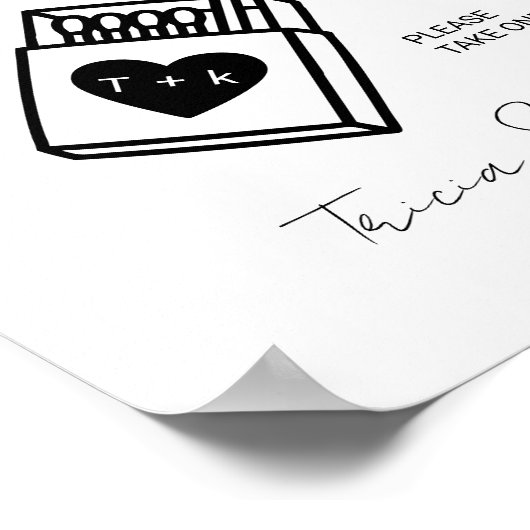 Modern The Perfect Match Minimal Wedding Favor ポスター (角)