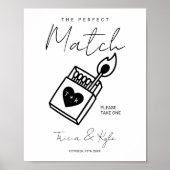 Modern The Perfect Match Minimal Wedding Favor ポスター (正面)