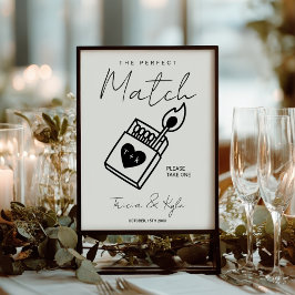 Modern The Perfect Match Minimal Wedding Favor ポスター
