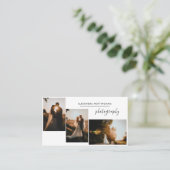 Modern Three Photo Collage Wedding Photography 名刺 (スタンド正面)