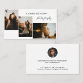 Modern Three Photo Collage Wedding Photography 名刺 (正面/裏面)