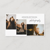 Modern Three Photo Collage Wedding Photography 名刺 (正面)