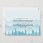 Modern Three Photo Collage Winter Wedding サンキューカード (裏面)