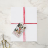 Modern Three-Photo Holiday Family Collage ギフトタグ (より糸付き)