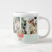 Modern Three-Photo Holiday Family Collage ジャンボコーヒーマグカップ (右)