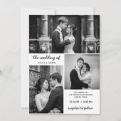 Modern Three Photo Wedding 招待状 (正面)