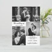 Modern Three Photo Wedding 招待状 (スタンド正面)