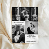 Modern Three Photo Wedding 招待状