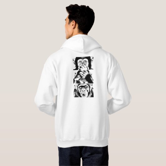 Modern Three Wise Monkeys Graphic T-Shirt  パーカ (裏面フル)